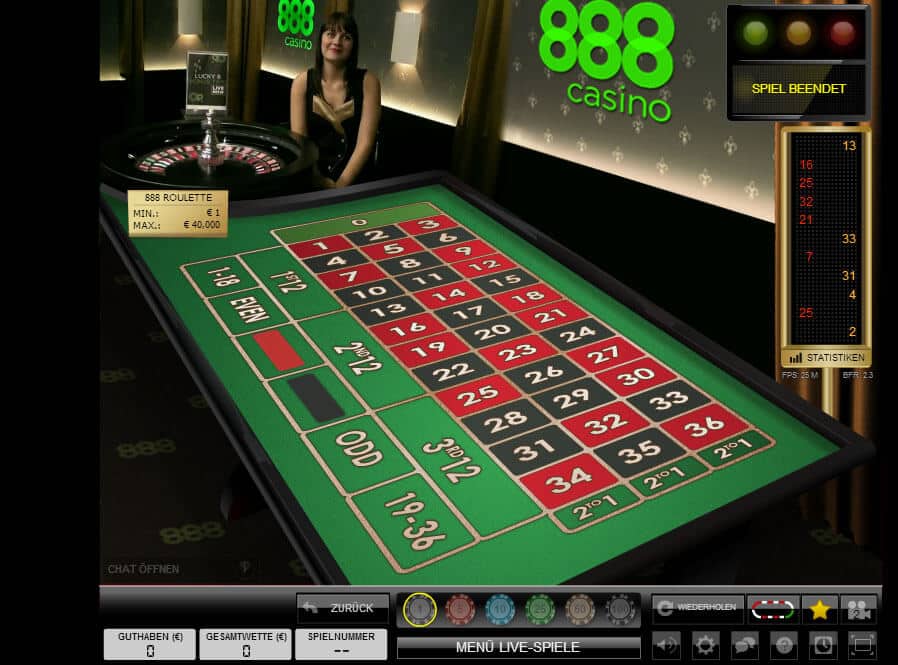 888 Live Roulette