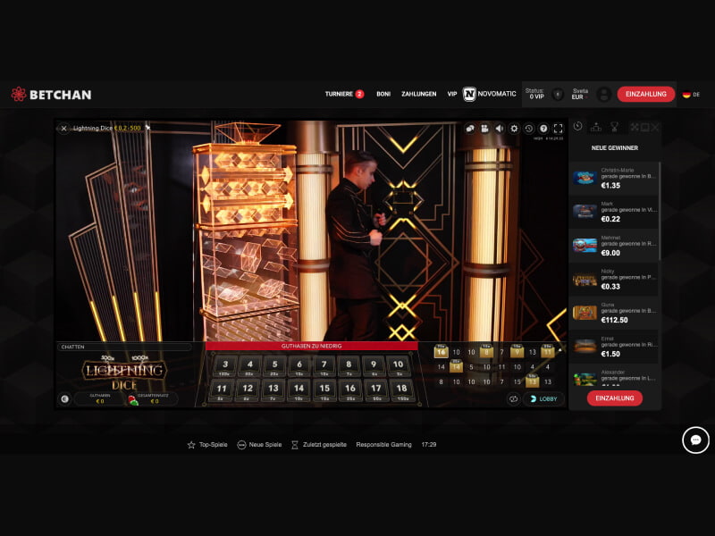 Screenshot Betchan casino spielautomat Lightning Dice