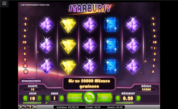 Starburst Automatenspiel