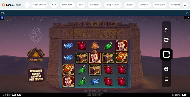 Simplecasino Jungle Jim and the Lost Sphinx