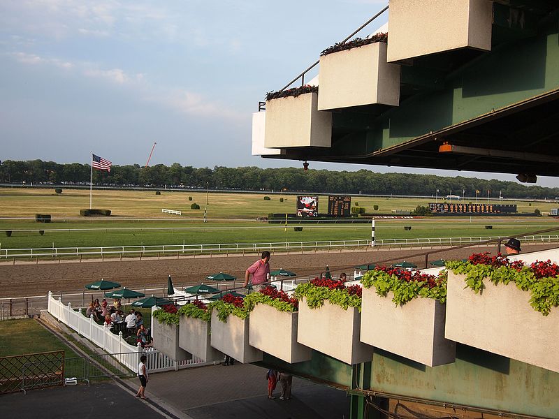 Belmont Park Rennbahn seitliche Ansicht Tribüne